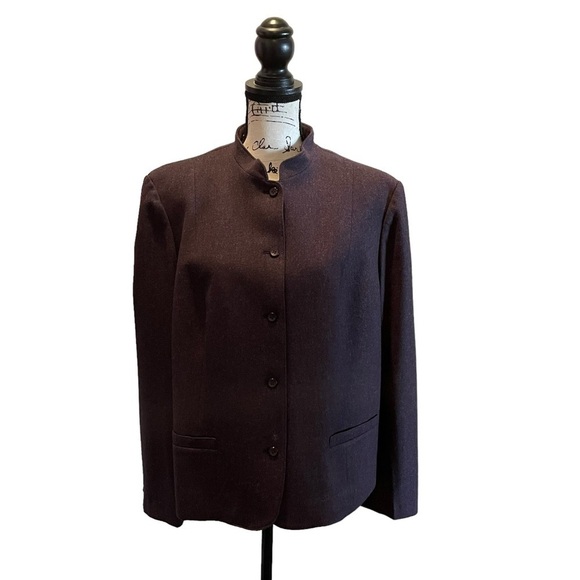 Pendleton Wool Blazer Jacket Purple Size 16 XL Mock Neck Business Office formal - Picture 1 of 10
